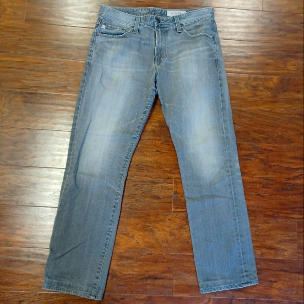 AG The Graduate Tailored Leg gray jeans
